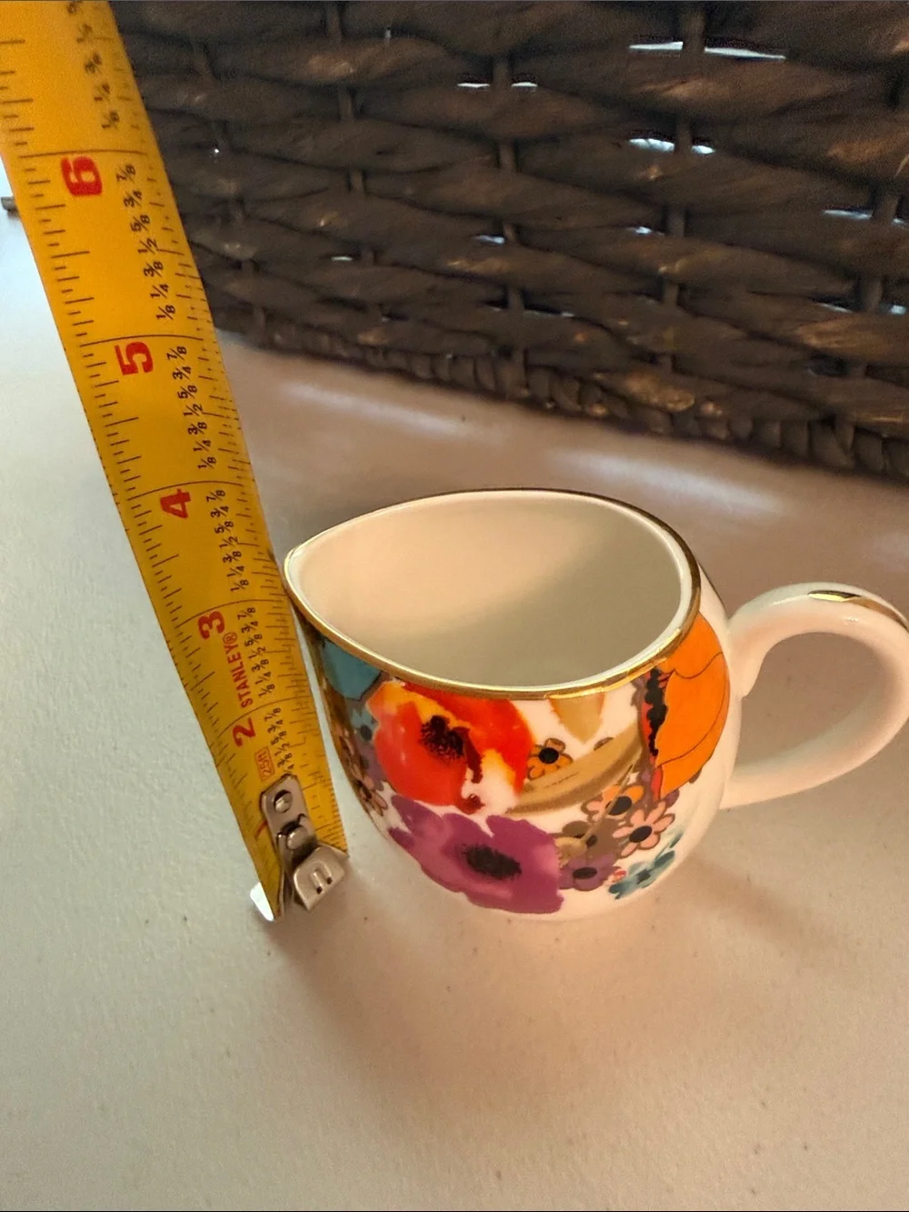 Grace Teaware porcelain Floral Creamer Pitcher - multi poppy pattern